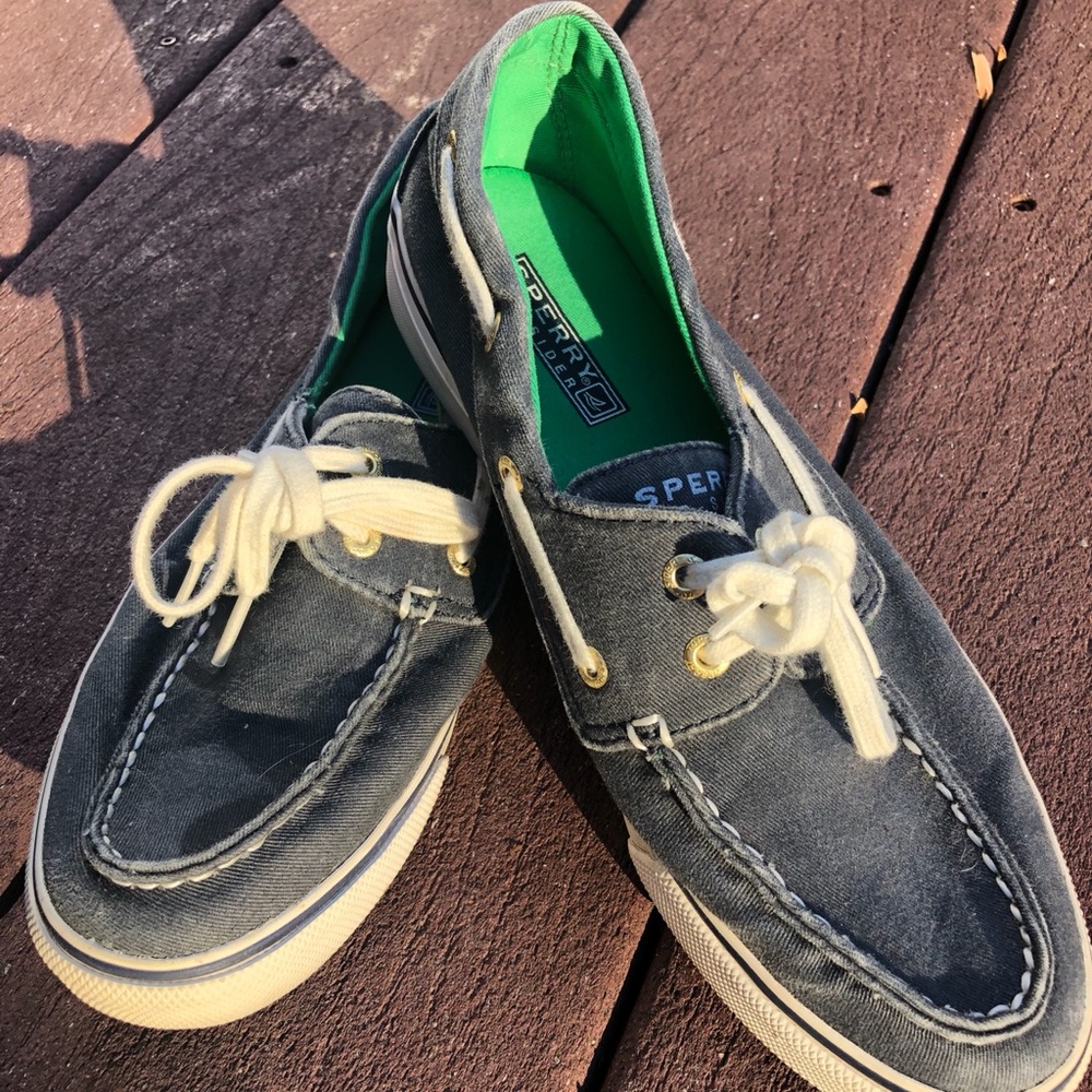 Sperry Blue Canvas Top Siders.